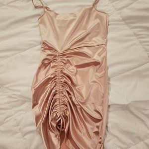 Rue 21 pink satin bodycon mini dress with synch